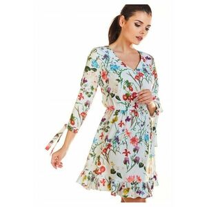 Rochie dama Poliester - M195 - Flori Ecru - Ecru imagine
