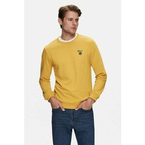 Bluza din amestec de bumbac - decoletu la baza gatului - logo discret - VALLEY - Galben imagine