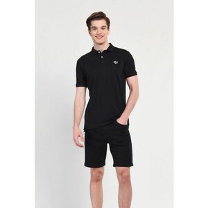 Tricou cu guler - LAKE - Nergu - Negru imagine