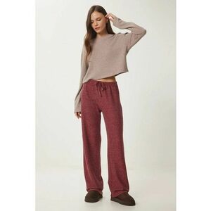 Pantaloni dama - Happiness Istanbul - snur - rosu - textil - Visiniu imagine
