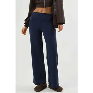 Pantaloni dama talie inalta - bleumarin - textil - Albastru marin imagine