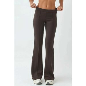 Pantaloni dama - evazati - maro cafeniu - textil - Maro deschis imagine