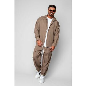 Set Camasa si pantalon lung cu snur Beige 19882 - Bej imagine
