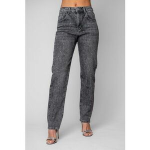 Blugi lungi cu strasuri Grey Anthracite 20033 - Gri imagine