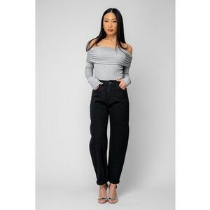 Blugi lungi cu strasuri Black 20027 - Negru imagine