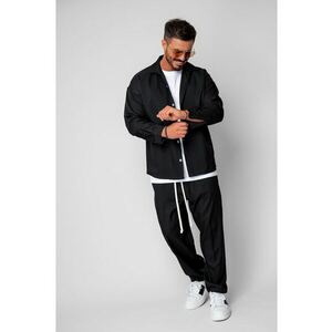 Set Camasa si pantalon lung cu snur Black 19878 - Negru imagine
