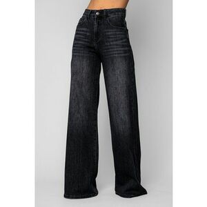 Blugi elastici largi Black 20066 - Negru imagine
