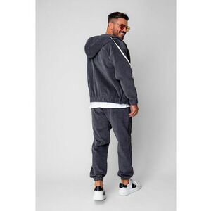 Set Jacheta cu fermoar si Pantalon Lung din reiat Grey Anthracite 19983 imagine