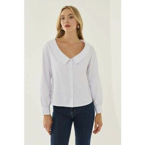 Camasa casual dama - bumbac/poliester - Alb imagine