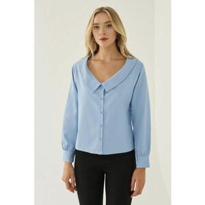 Camasa casual dama - bumbac/poliester - Albastru imagine