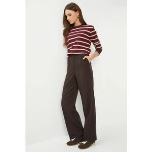 Pantaloni dama - Happiness Istanbul - pantaloni cu pliuri - maro - textil imagine