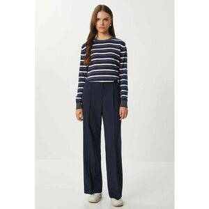 Pantaloni dama Happiness Istanbul plisati - Albastru marin imagine