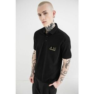 Tricou polo de bumbac cu logo - Auriu/Negru imagine