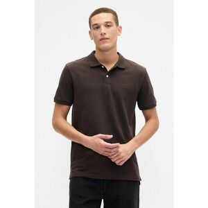 Tricou polo cu logo discret - Maro inchis imagine