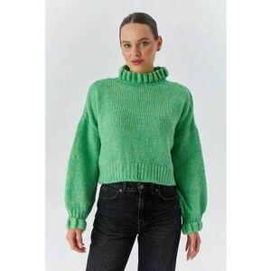 Pulover scurt - Tricot - Guler inalt - Verde menta imagine