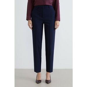 Pantaloni regular fit cu pliuri frontale - Bleumarin imagine