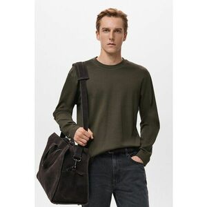 Bluza din bumbac cu decolteu la baza gatului - Verde padure imagine