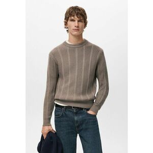 Pulover cu model torsade - Maro camel imagine