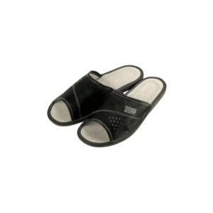 Papuci de piele pentru barbati - gri - model N119 - Gri imagine
