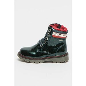 Ghete de piele ecologica cu aspect lucios - Verde/Bleumarin imagine