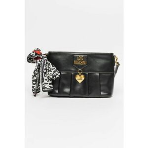 Geanta crossbody de piele ecologica cu esarfa - Negru imagine