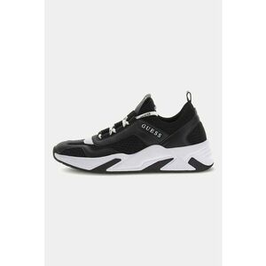 Pantofi sport de piele ecologica si plasa - Negru imagine