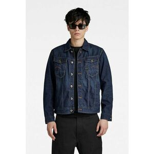 Jacheta de denim cu cusaturi contrastante - Albastru inchis imagine