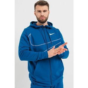 Hanorac cu fermoar si logo pentru fitness - Albastru inchis imagine