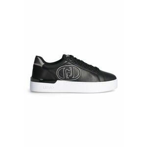 Pantofi sport de piele cu monograma Silvia - Negru imagine