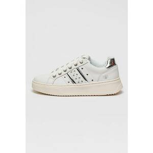 Lumberjck - Pantofi sport wedge de piele si piele ecologica Evril - Alb/Argintiu imagine