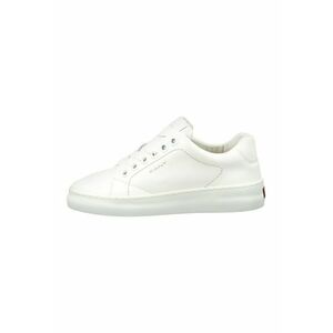 Pantofi sport de piele cu varf rotund - Alb optic imagine