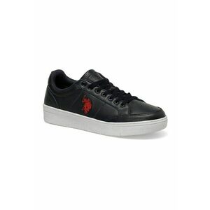 Pantofi sport de piele cu logo brodat - Rosu/Alb/Negru imagine