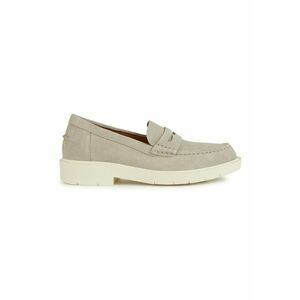 Pantofi loafer uni de piele intoarsa - Gri deschis imagine