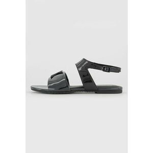 Sandale de piele cu logo - Negru imagine