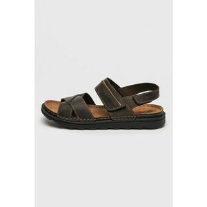 Sandale din piele cu inchidere velcro Asher - Maro inchis imagine