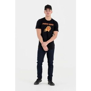 Tricou de bumbac cu imprimeu grafic - Negru/Portocaliu imagine