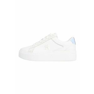 Pantofi sport flatform de piele - Alb/Albastru deschis imagine