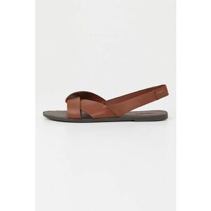 Sandale slingback de piele - Maro imagine