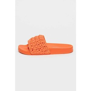 Papuci din material textil cu aspect innodat - Portocaliu mandarina imagine