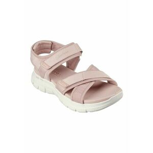 Sandale cu velcro si logo - Roz pal imagine