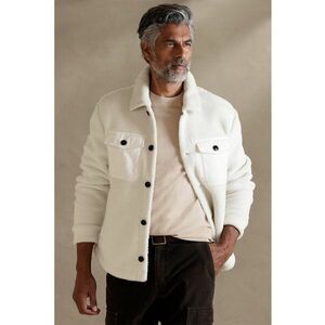 Jacheta de blana shearling sintetica cu buzunare aplicate pe piept imagine