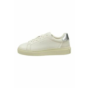 Pantofi sport din piele si piele intoarsa cu logo Julice - Alb/Argintiu imagine