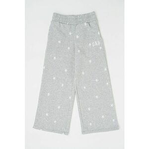 Pantaloni cu imprimeu si talie elastica - Alb/Gri deschis imagine