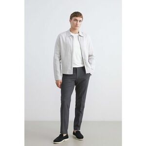 Pantaloni uni eleganti cu buzunare laterale - Gri inchis imagine