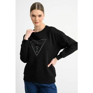 Bluza de trening cu maneci cazute si logo din strasuri - Negru imagine