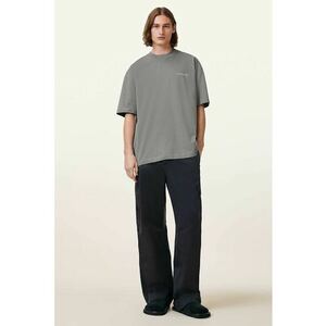 Tricou supradimensionat din bumbac organic cu logo Underground - Gri cenusiu imagine