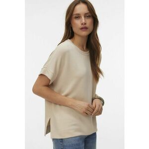Tricou uni cu croiala lejera - Bej deschis imagine
