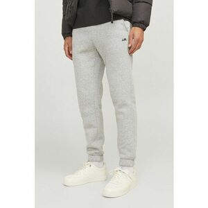Pantaloni de trening cu croiala conica si snur - Gri deschis melange imagine