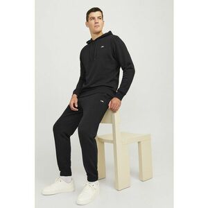 Pantaloni de trening cu croiala conica si snur - Negru imagine