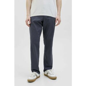 Pantaloni uni cu croiala dreapta si buzunare laterale - Bleumarin imagine